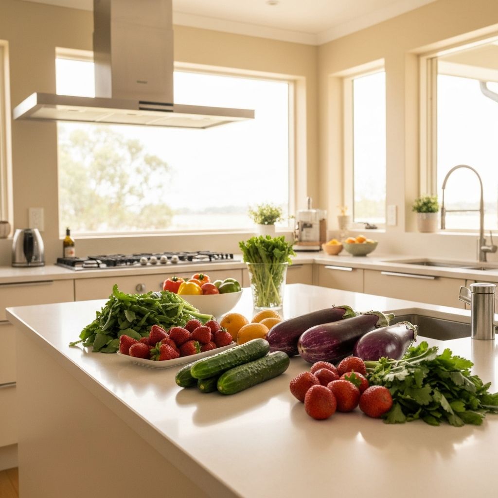 Küche mit frischen Lebensmitteln